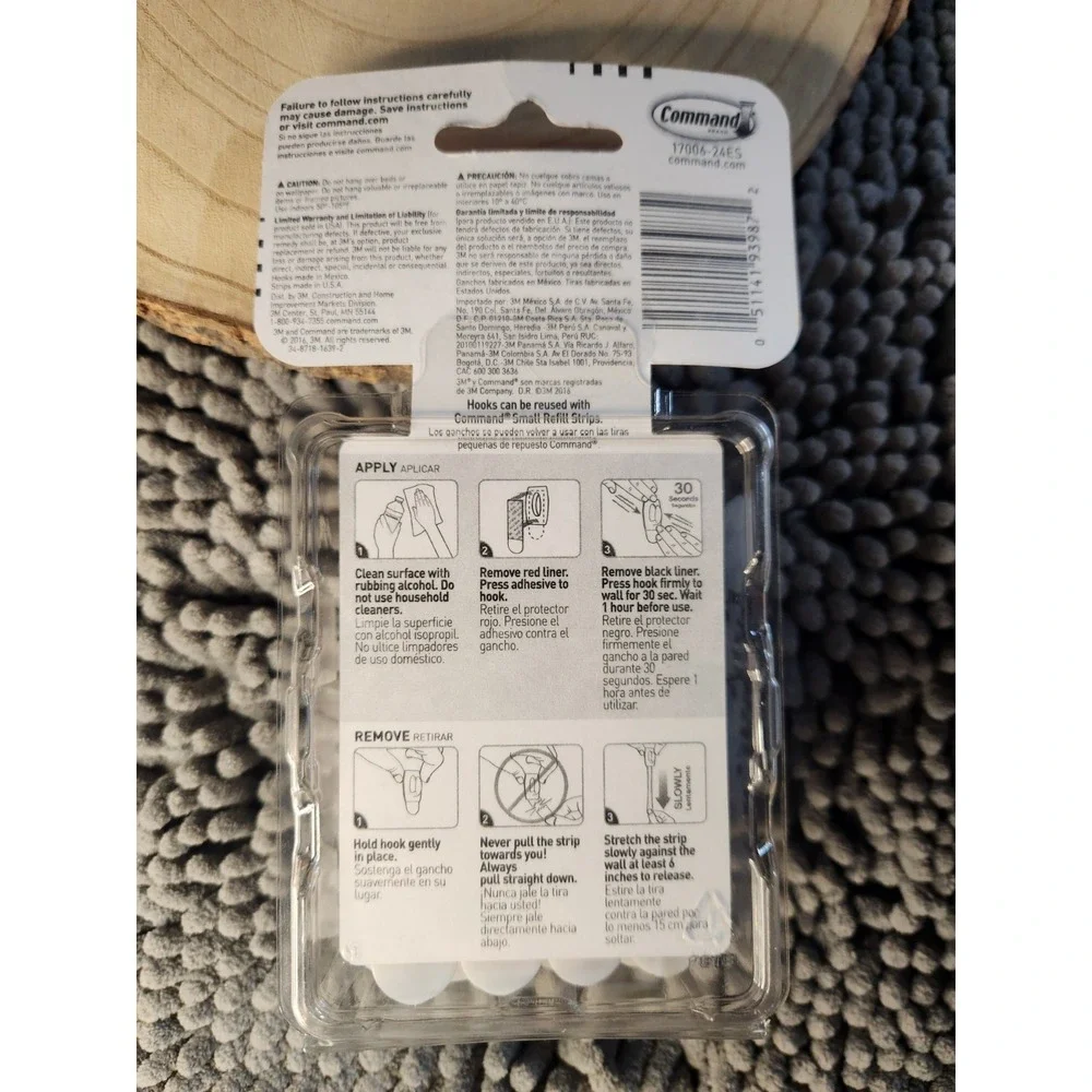 Command 1/2‎ lbs. Mini White Wall Mount Adhesive Utility Hooks Strips Value Pack